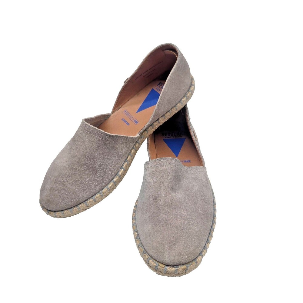 Verbenas Carmen Gray Suede Espadrilles Slip-On Shoes Women's Sz 8  EU 39
